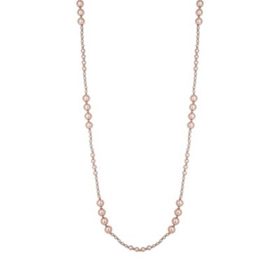 Pink pearl graduated rope necklace